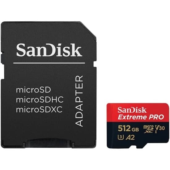 Карта памяти SanDisk Extreme Pro 512Gb microSDXC Class 10 UHS-I U3 V30 A2