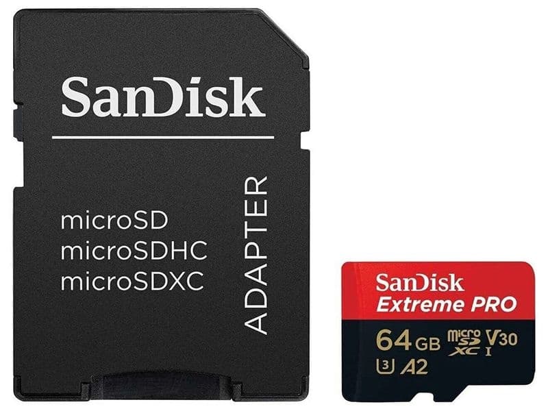 Карта памяти SanDisk Extreme Pro 64Gb microSDXC Class 10 UHS-I U3 V30 A2