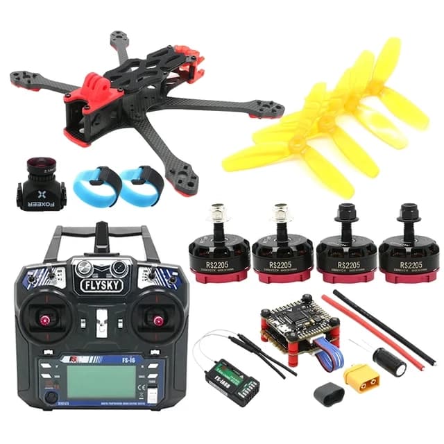 Дрон APEX 5 дюймов из углеродного волокна FPV (DC) I6X IA6B Betaflight F4 V3S PLUS FC BLHELI 45A 3-6S 4-в-1 ESC 2205 CW CCW